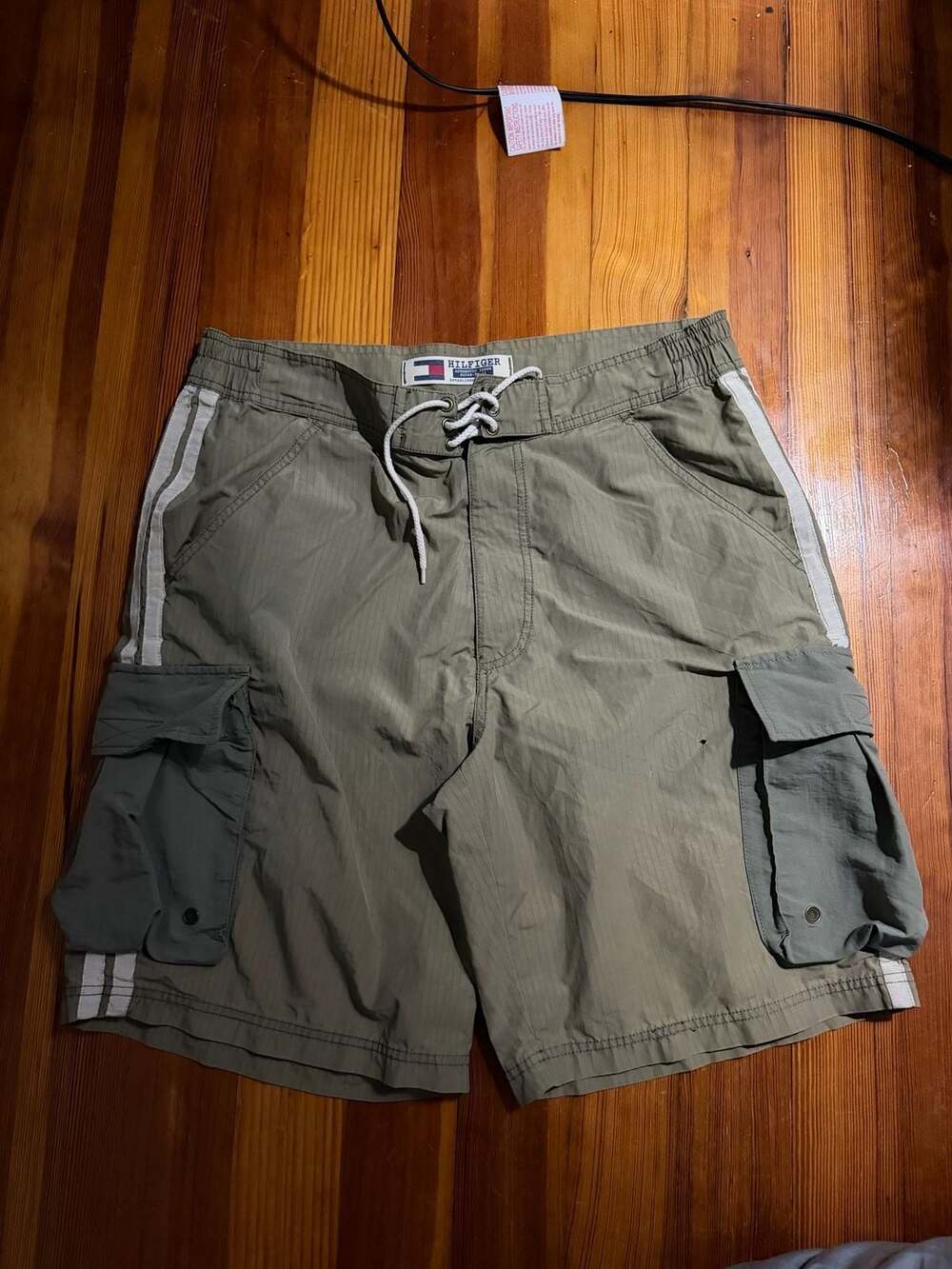 Tommy Hilfiger Authentic Issue Ripstop Cargo Swim Shorts Olive Green Size L